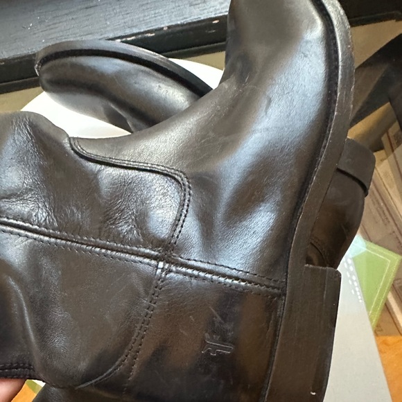 🌸FRYE🌸 Melissa Tall Black Leather Riding Boots size 6 - Picture 9 of 12